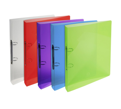 Classeur 2 anneaux 20 mm polypropylène Crystal colours - A4