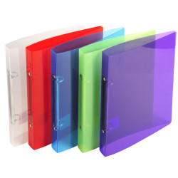 Classeur pour format écolier 17x22 2 anneaux 15mm Crystal colours - 230x200