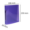 Classeur pour format écolier 17x22 2 anneaux 15mm Crystal colours - 230x200