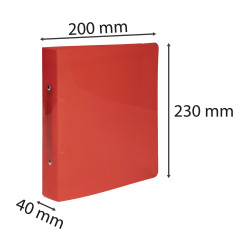Classeur pour format écolier 17x22 2 anneaux 30mm Crystal colours - 230x200
