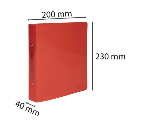 Classeur pour format écolier 17x22 2 anneaux 30mm Crystal colours - 230x200
