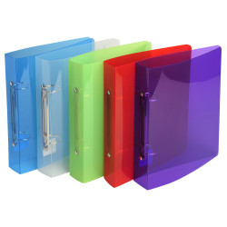 Classeur pour format écolier 17x22 2 anneaux 30mm Crystal colours - 230x200