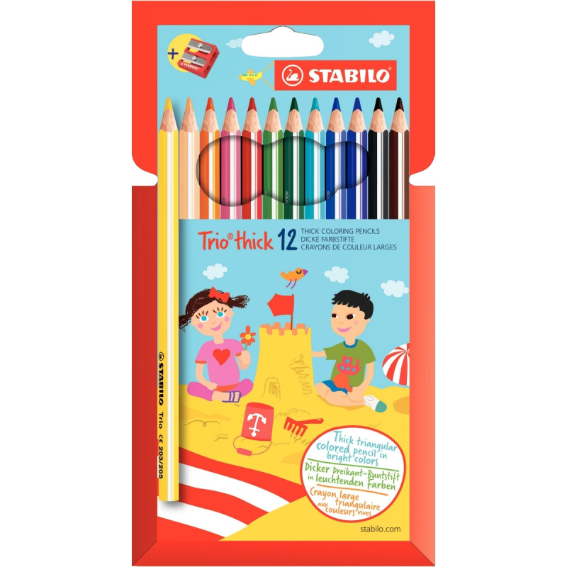Lot de 12 étuis de 12 crayons de couleurs Trio dont 1 gratuit