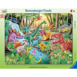 Puzzle à cadre de 30 pièces, les dinosaures
