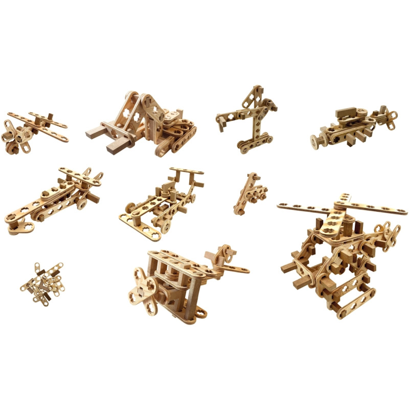 Les Constructibles, 195 pièces en bois