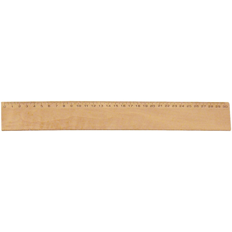 Règle plate de 30 centimètres, largeur de 4 centimètres en bois