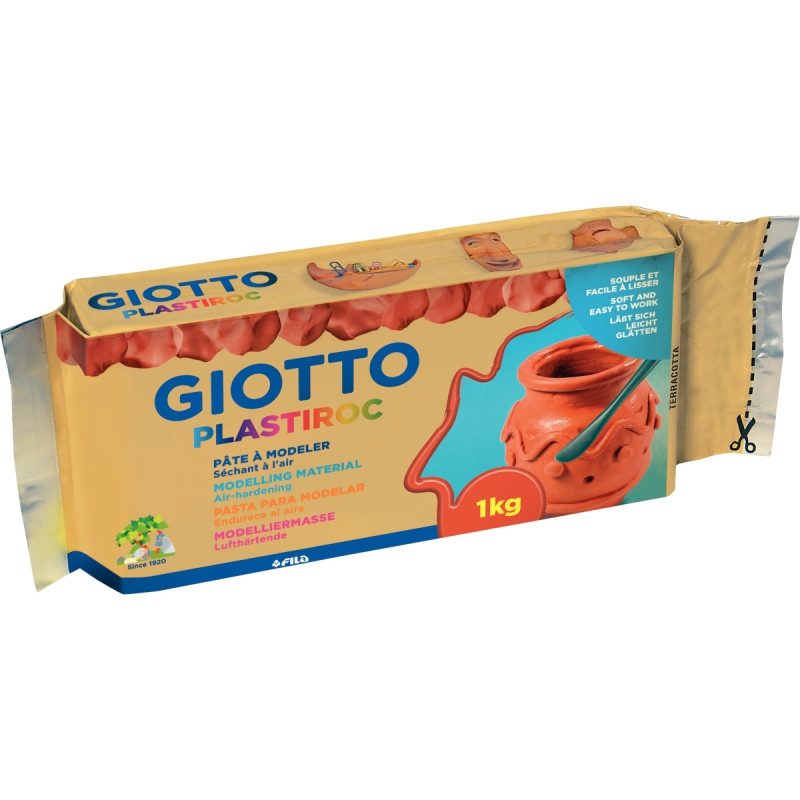 Pain de 1kg de pâte à modeler autodurcissante Plastiroc coloris terrac