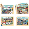 Lot de 4 puzzles à cadre en bois 35 pièces, les transports