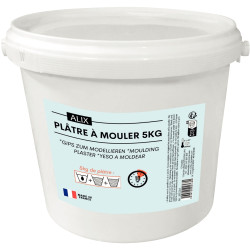 Seau de 5 kg de plâtre à mouler coloris blanc