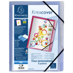 Trieur polypropylène 3 rabats Krea Cover 8 compartiments
