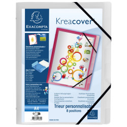 Trieur polypropylène 3 rabats Krea Cover 8 compartiments