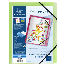 Trieur polypropylène 3 rabats Krea Cover 8 compartiments