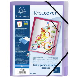Trieur polypropylène 3 rabats Krea Cover 8 compartiments