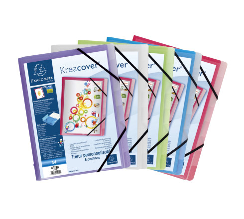 Trieur polypropylène 3 rabats Krea Cover 8 compartiments