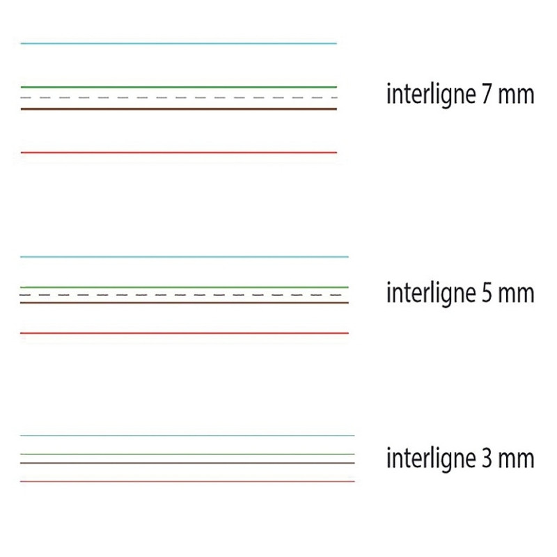 Cahier DYS format A4, 48 pages interligne 3 mm