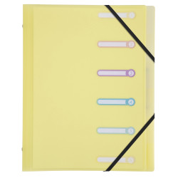 Trieur polypropylène 3 rabats Chromaline Pastel 6 compartiments