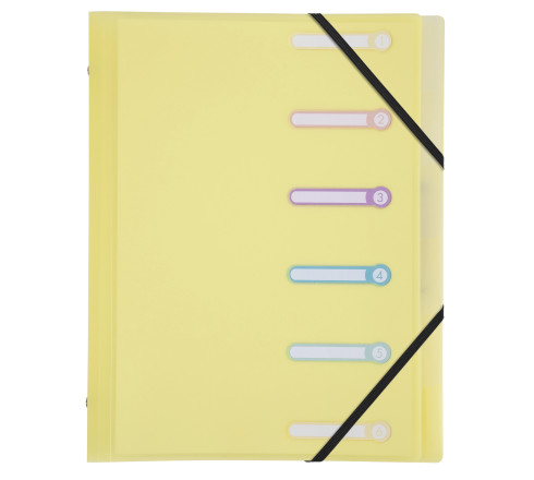 Trieur polypropylène 3 rabats Chromaline Pastel 6 compartiments