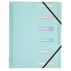 Trieur polypropylène 3 rabats Chromaline Pastel 6 compartiments