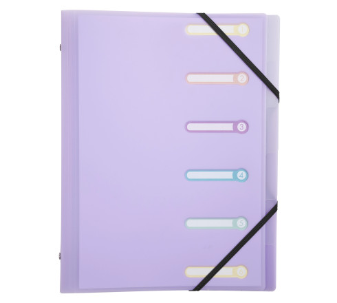 Trieur polypropylène 3 rabats Chromaline Pastel 6 compartiments