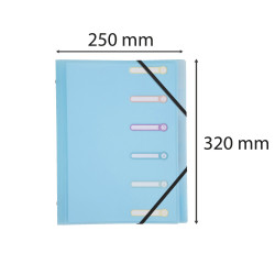 Trieur polypropylène 3 rabats Chromaline Pastel 6 compartiments