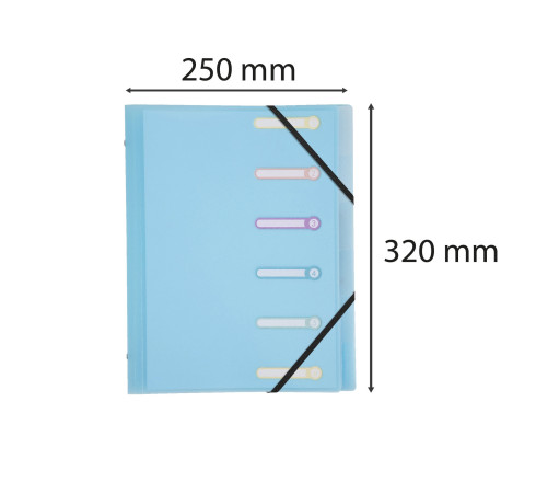 Trieur polypropylène 3 rabats Chromaline Pastel 6 compartiments