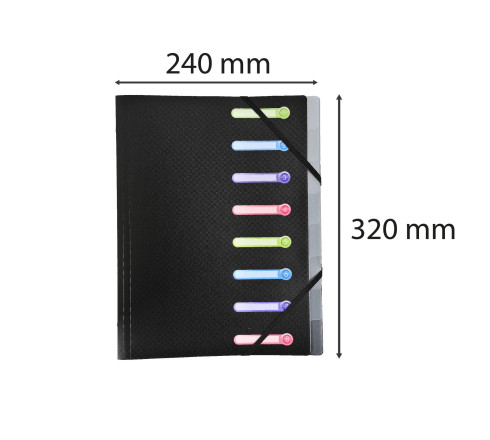 Trieur polypropylène 3 rabats 8 compartiments OPAK