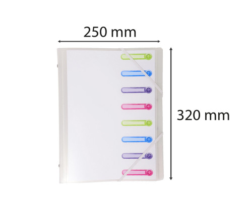 Trieur polypropylène 3 rabats Chromaline 8 compartiments