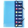 Trieur polypropylène 3 rabats Crystal colours 8 compartiments