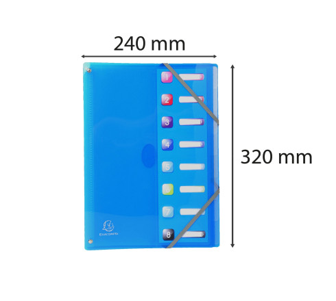 Trieur extensible en polypropylène 8 compartiments IDERAMA PP - A4