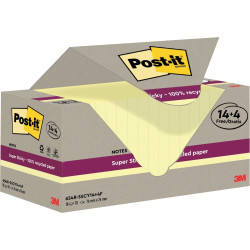 Tour de 18 blocs sticky recyclés 76 x 76 mm dont 4 gratuits coloris ja