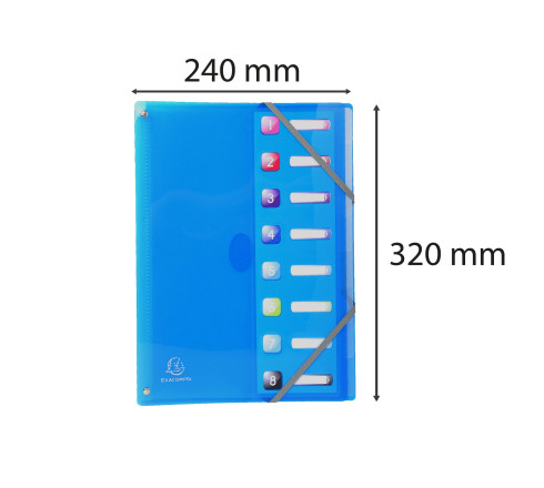 Trieur extensible en polypropylène 8 compartiments IDERAMA PP - A4