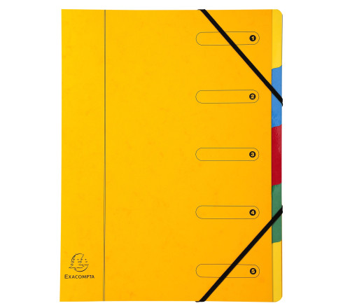 Trieur Harmonika fenêtres imprimées Véritable carte lustrée 5 compartiments