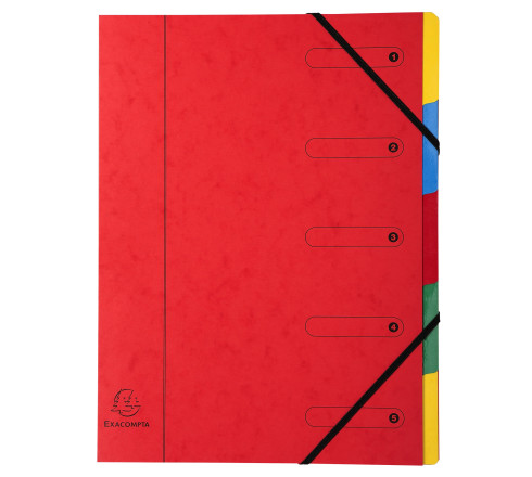 Trieur Harmonika fenêtres imprimées Véritable carte lustrée 5 compartiments