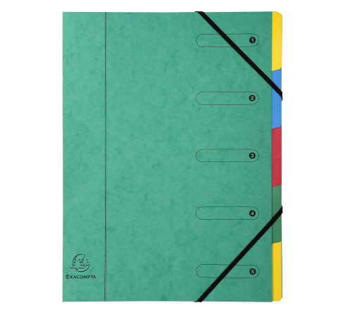 Trieur Harmonika fenêtres imprimées Véritable carte lustrée 5 compartiments