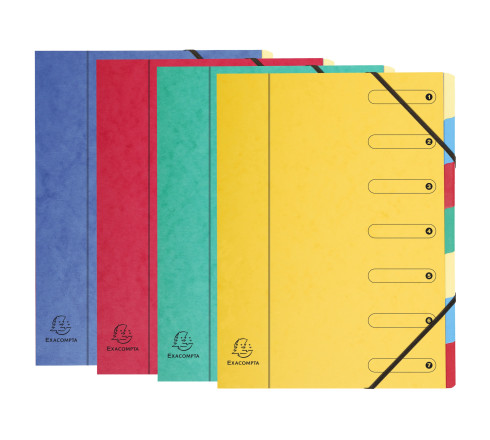 Trieur Harmonika fenêtres imprimées Véritable carte lustrée 7 compartiments