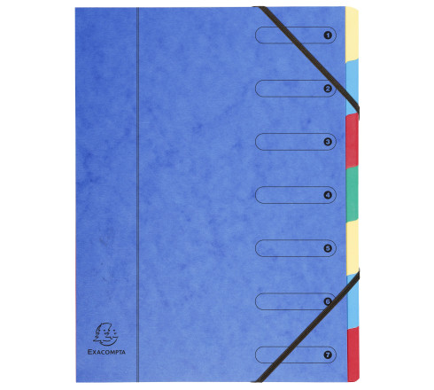Trieur Harmonika fenêtres imprimées Véritable carte lustrée 7 compartiments
