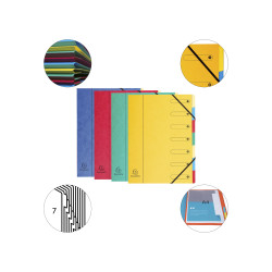 Trieur Harmonika fenêtres imprimées Véritable carte lustrée 7 compartiments