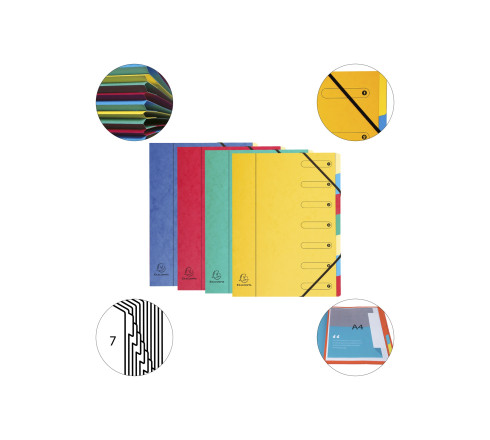 Trieur Harmonika fenêtres imprimées Véritable carte lustrée 7 compartiments