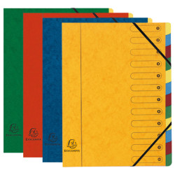 Trieur Harmonika fenêtres imprimées Véritable carte lustrée 12 compartiments