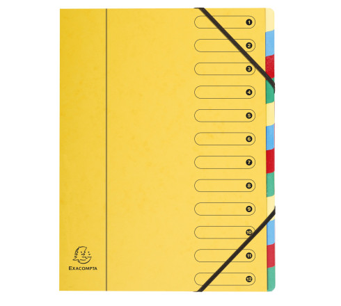 Trieur Harmonika fenêtres imprimées Véritable carte lustrée 12 compartiments