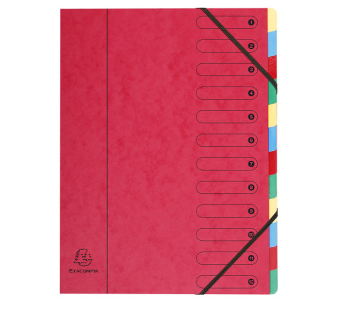 Trieur Harmonika fenêtres imprimées Véritable carte lustrée 12 compartiments