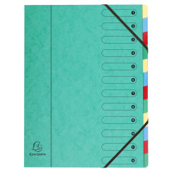 Trieur Harmonika fenêtres imprimées Véritable carte lustrée 12 compartiments