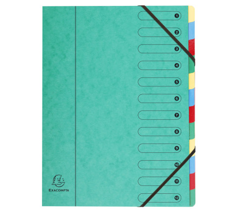 Trieur Harmonika fenêtres imprimées Véritable carte lustrée 12 compartiments