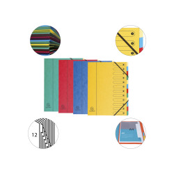 Trieur Harmonika fenêtres imprimées Véritable carte lustrée 12 compartiments