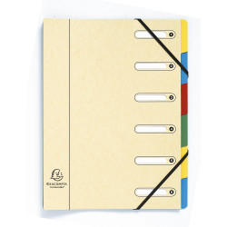 Trieur HARMONIKA® à fenêtres avec élastiques véritable carte lustrée 6 compartiments