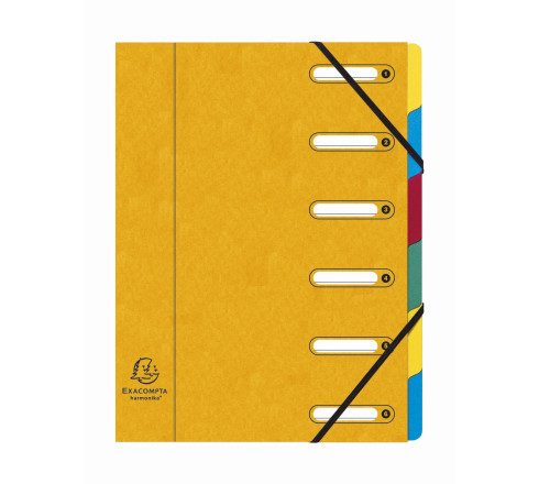 Trieur HARMONIKA® à fenêtres avec élastiques véritable carte lustrée 6 compartiments