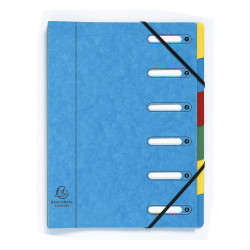 Trieur HARMONIKA® à fenêtres avec élastiques véritable carte lustrée 6 compartiments