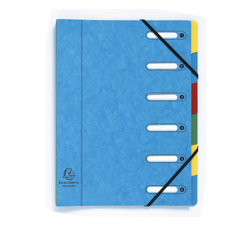 Trieur HARMONIKA® à fenêtres avec élastiques véritable carte lustrée 6 compartiments