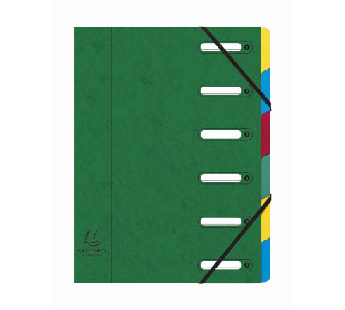 Trieur HARMONIKA® à fenêtres avec élastiques véritable carte lustrée 6 compartiments
