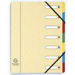 Trieur HARMONIKA® à fenêtres avec élastiques Véritable carte lustrée 7 compartiments